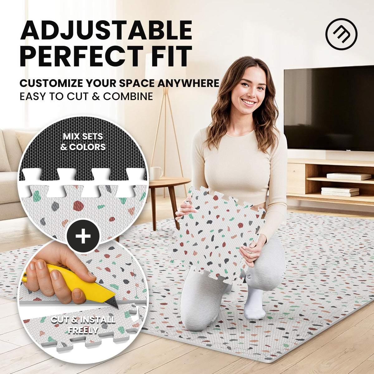 bemaxx Gym Mats Set - EVA Interlocking Foam Floor Tiles Workout Mat Puzzle