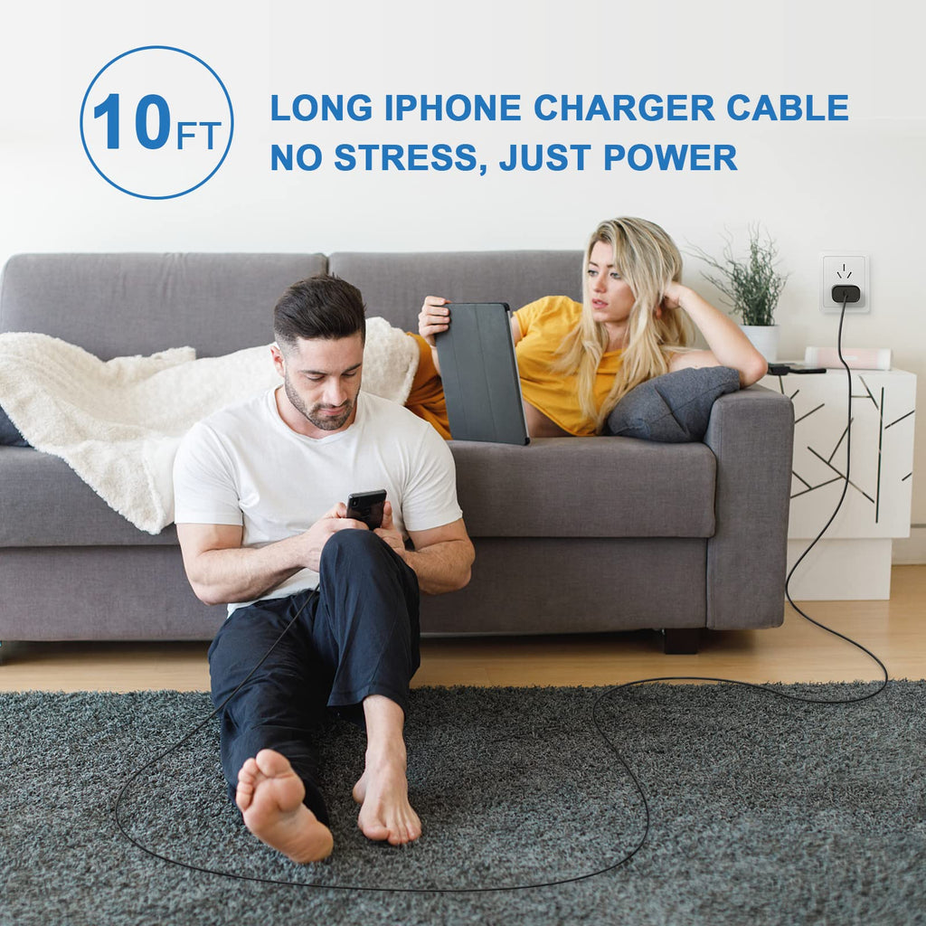 iPhone 18 17 16 15 Charger Fast Charging 10FT 20W USB C Charger Block Cable