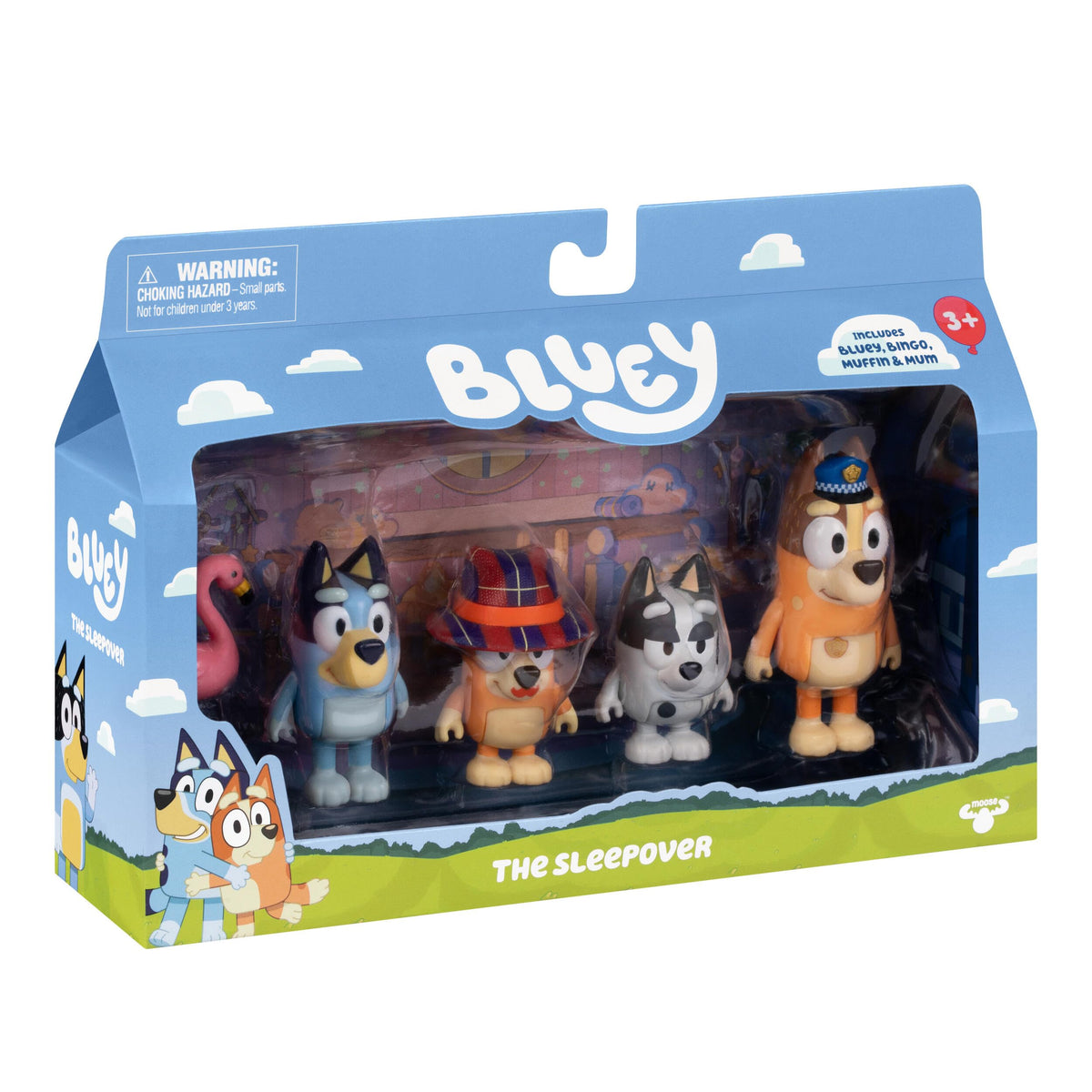 Bluey Family Figure 4-Pack, Poseable Toys with Bingo & Bandit