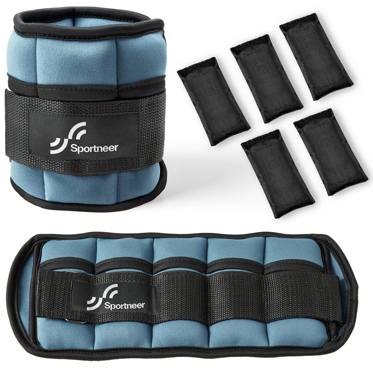 Sportneer Adjustable Ankle Weights, 2-10 lb per Pair, Removable Weights