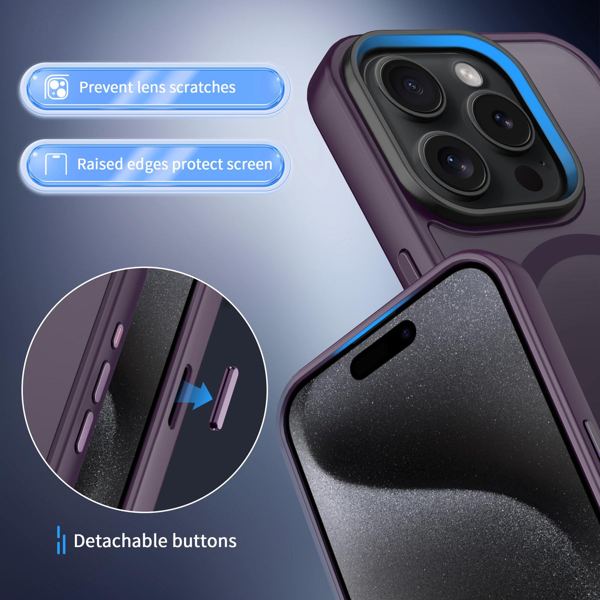 CACOE Magnetic Case for iPhone 13 & iPhone 14 6.1 inch, Matte Black