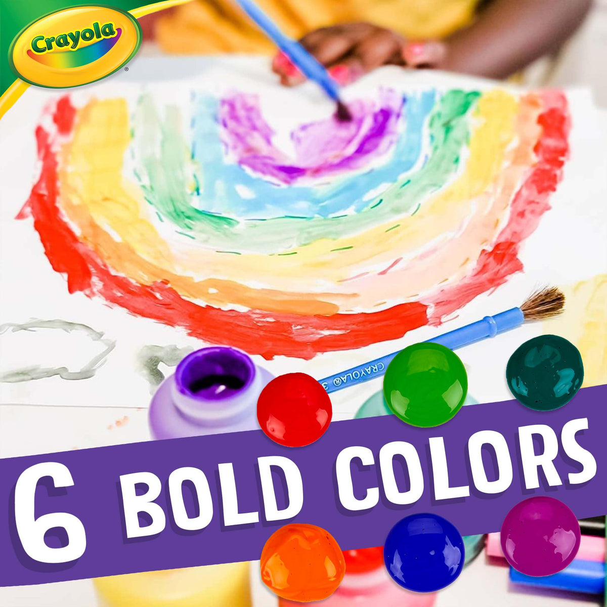 Crayola Washable Kids Paint Set (12ct), School Supplies for Kids, Classic and Glitter Paint, Classroom Essentials, Toddler Painting Kit, Ages 3+ [Amazon Exclusive]
