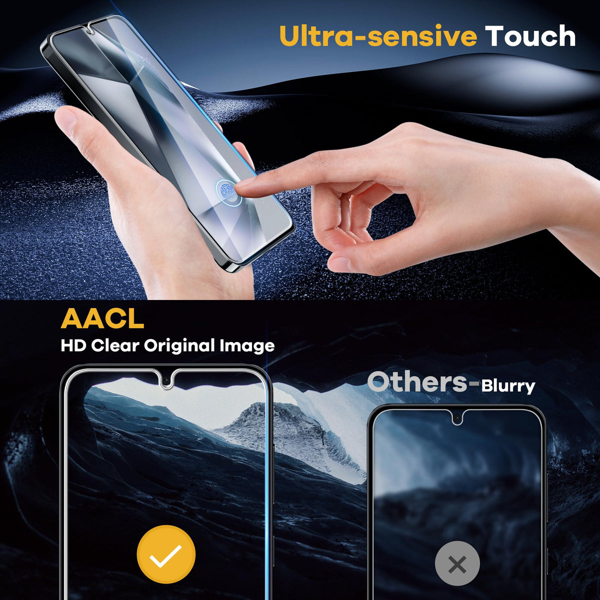 AACL 3-Pack for Samsung Galaxy S22 Screen Protector Film [6.1"]