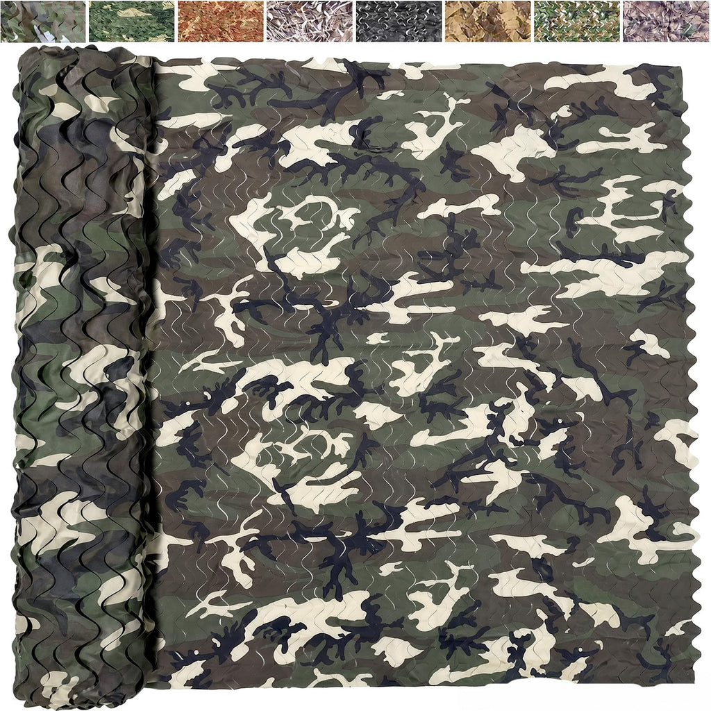 Camo Netting Camouflage Netting 20x20 10x20 10x10 Bulk Roll Burlap Camo Tarp Sunshade Net for Hunting Blind Dinosaur Birthday Jungle MilitaryTheme Party Decoration Camping Shooting