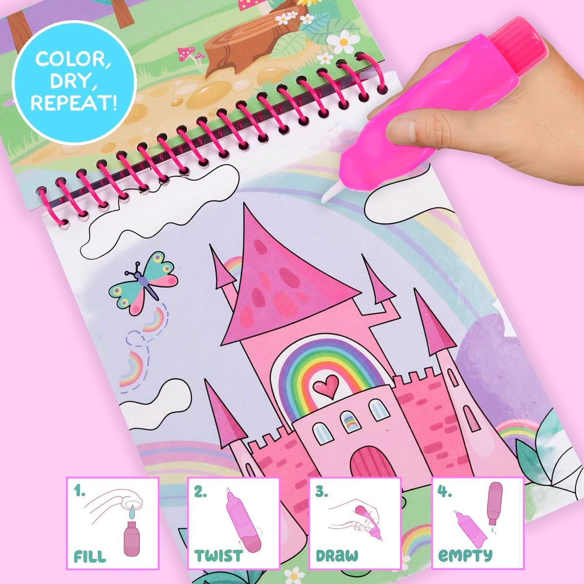 Horizon Group USA Bluey Aqua Art - Reusable Water Reveal Activity Pages With Water Pen for No-Mess Drawing and Coloring