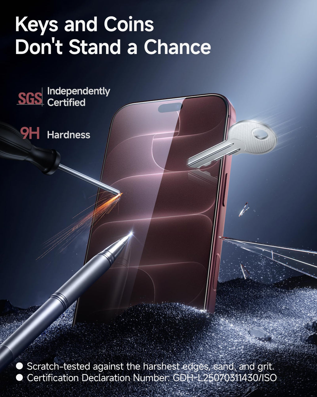 SMARTDEVIL 2 Pack Privacy Screen Protector for iPhone 17 Pro Max, Anti-Spy