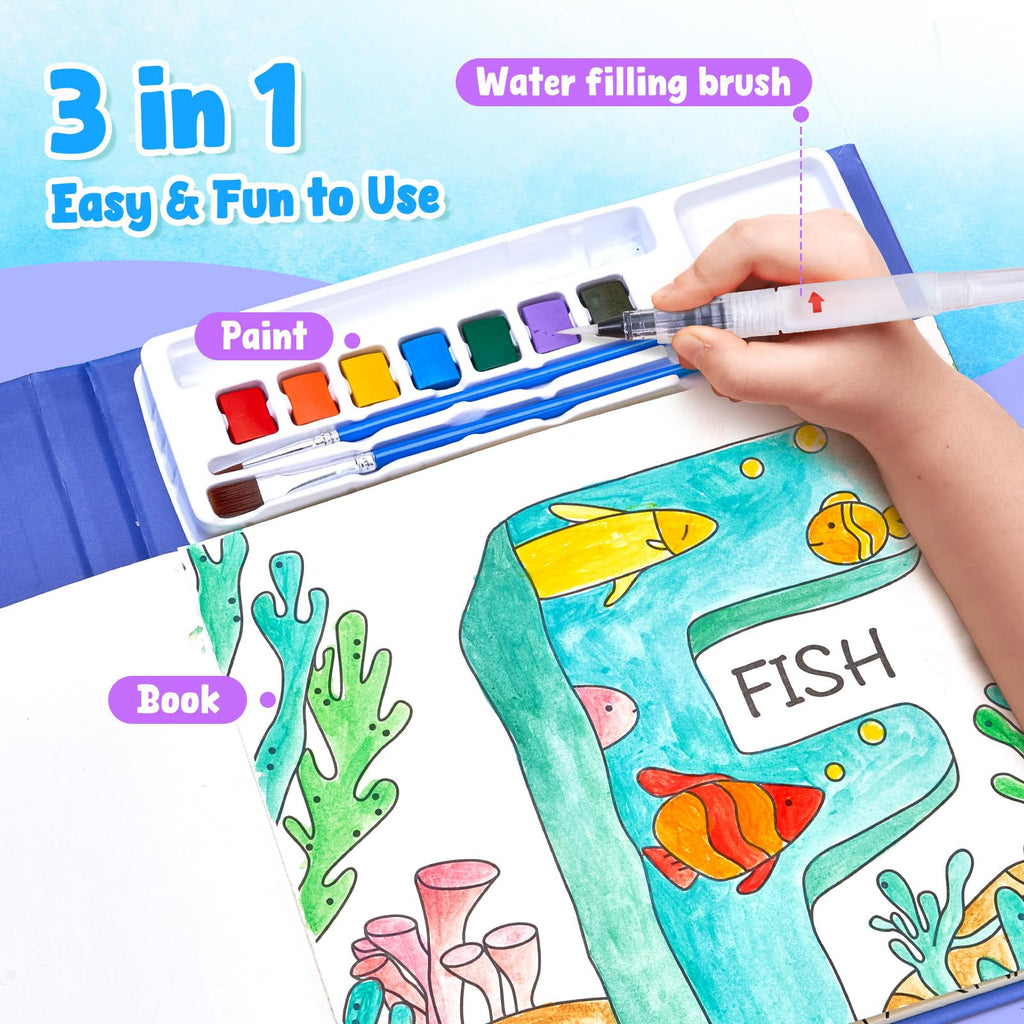 JoyCat Paint with Water Coloring Books for Toddlers (Magical Pony)