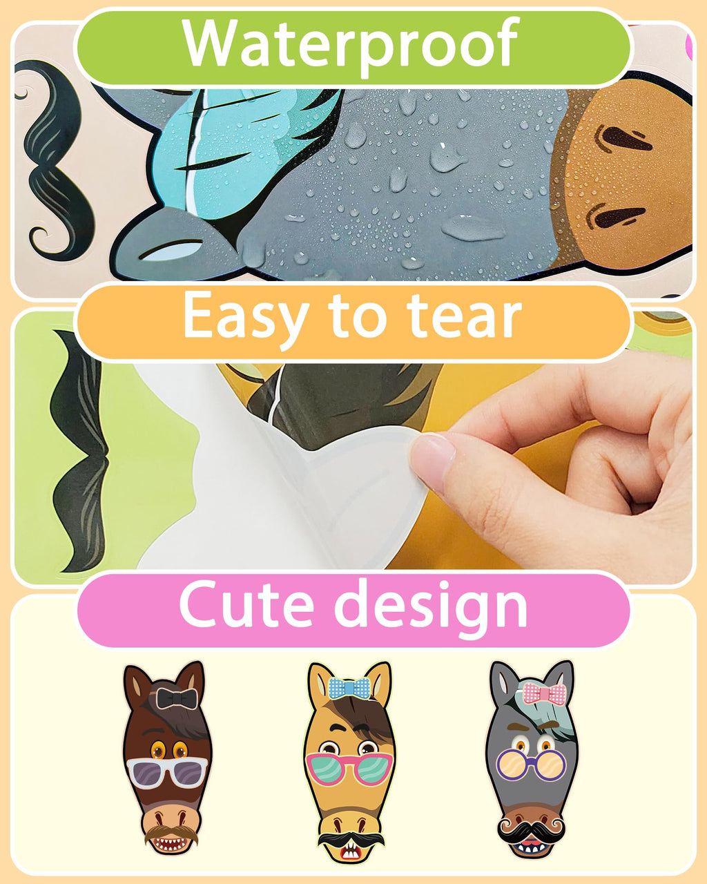 24 Pcs Make Your Own Axolotl Sticker, Party Favors Face Stickers for Kids