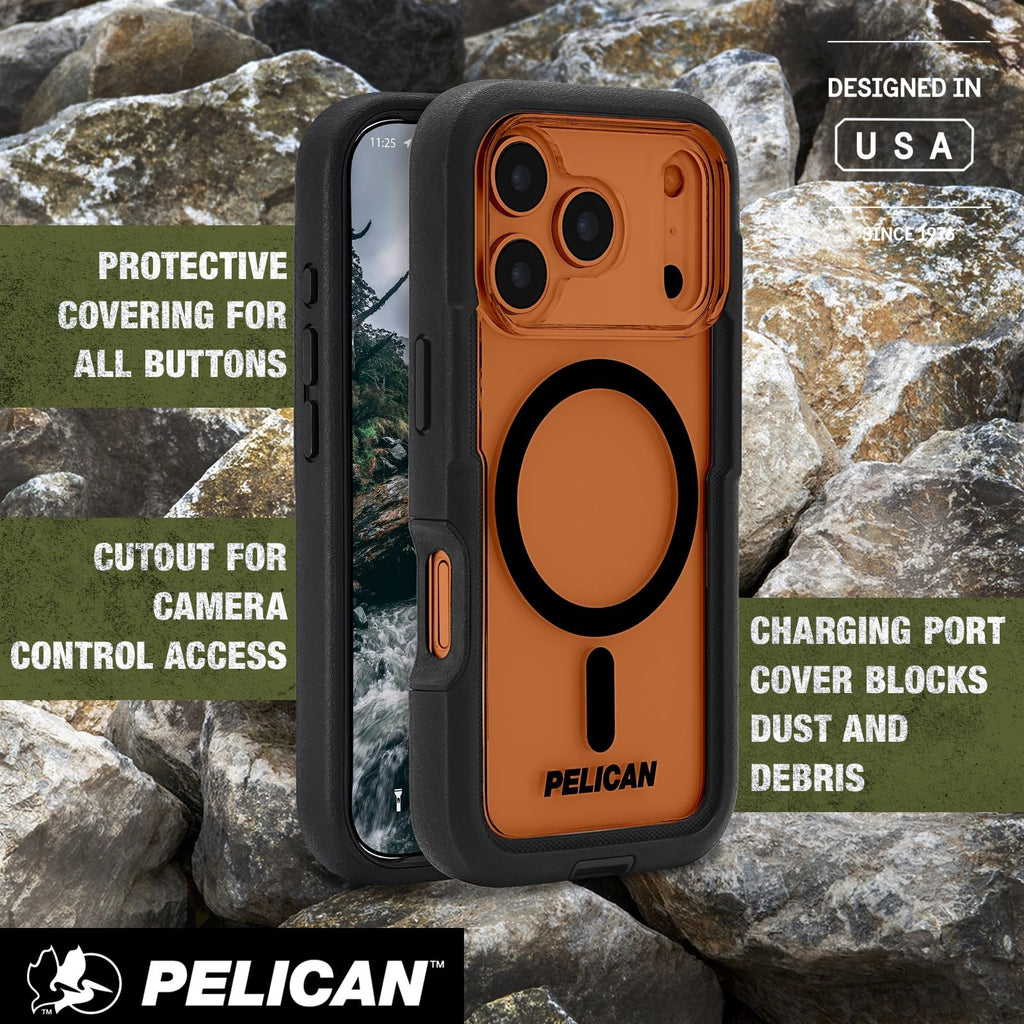 Pelican iPhone 17 Pro Case - MagSafe Phone Case -Ranger Frosted Clear/Black