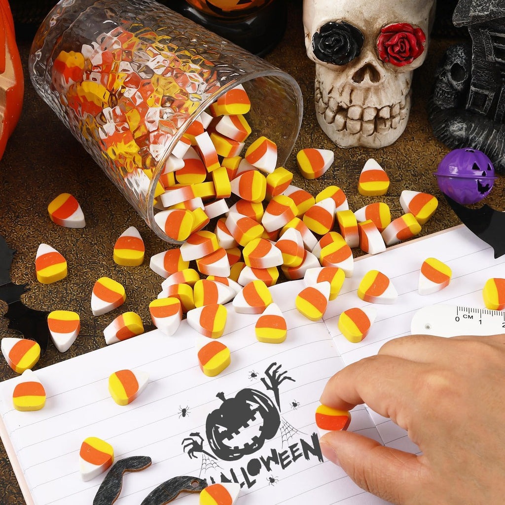 JUNEBRUSHS 150Pcs Fall Mini Erasers, Cute Thanksgiving Erasers Bulk