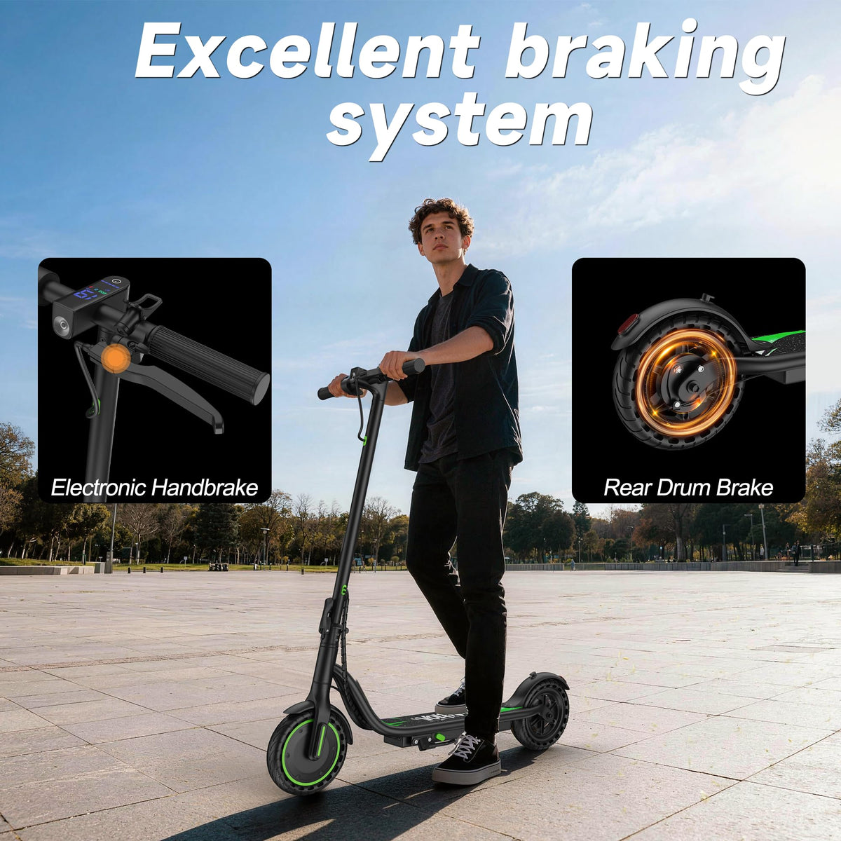 VOLPAM Electric Scooter, 350W/500W Motor, 21/28/40 Miles Long Range
