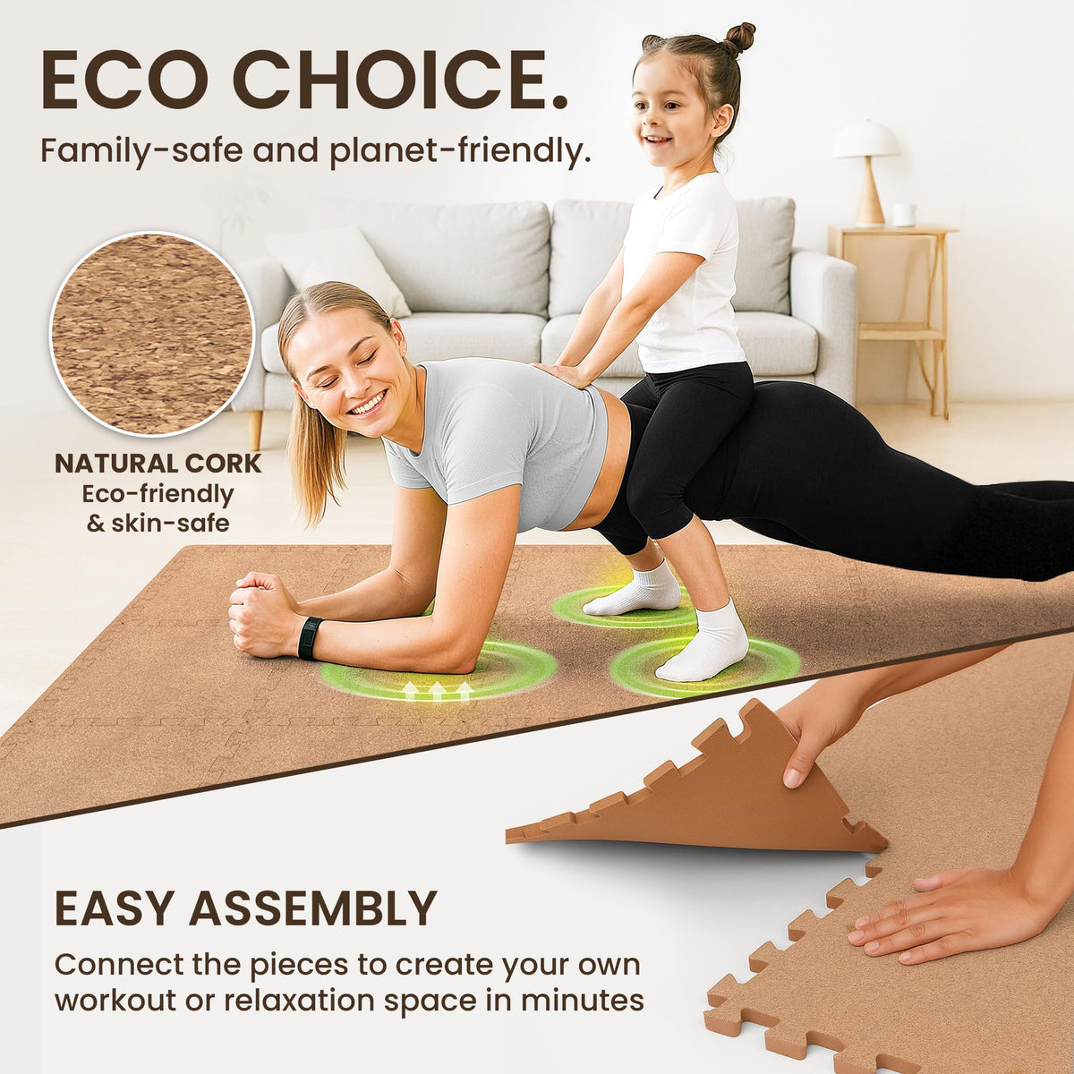 bemaxx Gym Mats Set - EVA Interlocking Foam Floor Tiles Workout Mat Puzzle