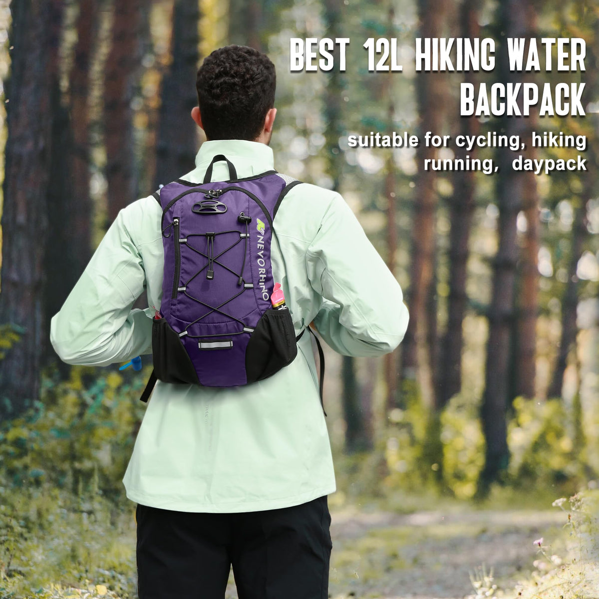 Lightweight Hydration Backpack, Running Backpack with 2L Water Bladder