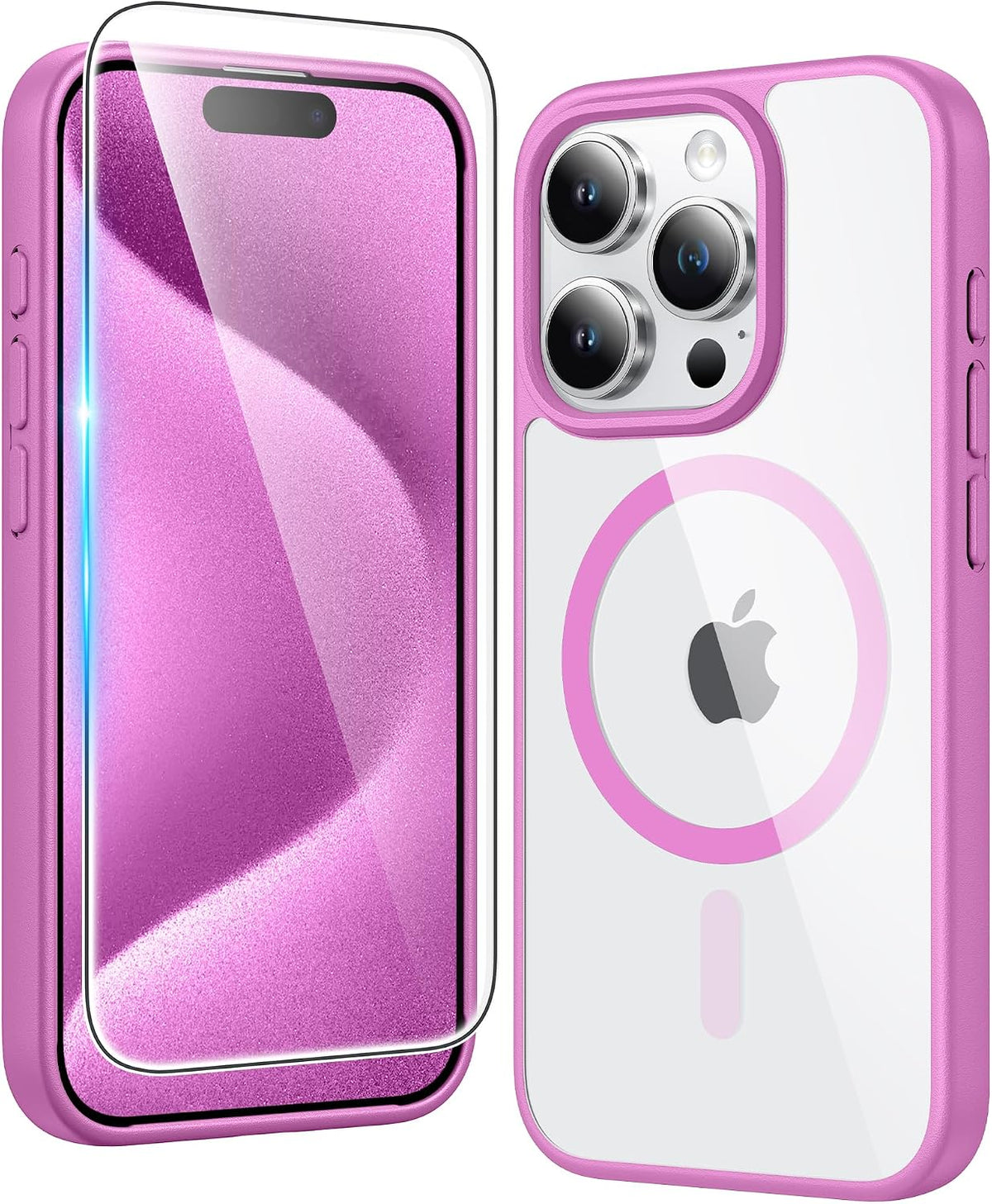 FNTCASE for iPhone 18 Pro Case / 17 Pro Case Clear with Screen Protector