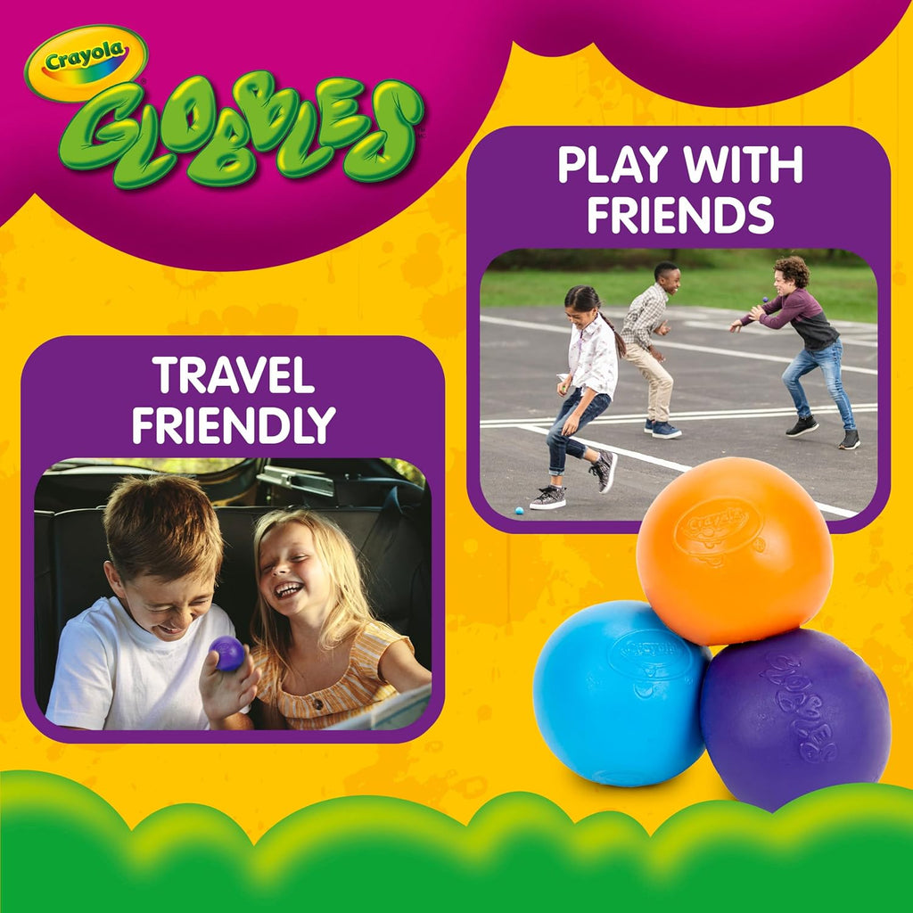 Crayola Globbles Fidget Toy (6ct), Sticky Stress Ball for Adults & Kids, Squishy Balls, Calming Sensory Gifts for Stress Relief