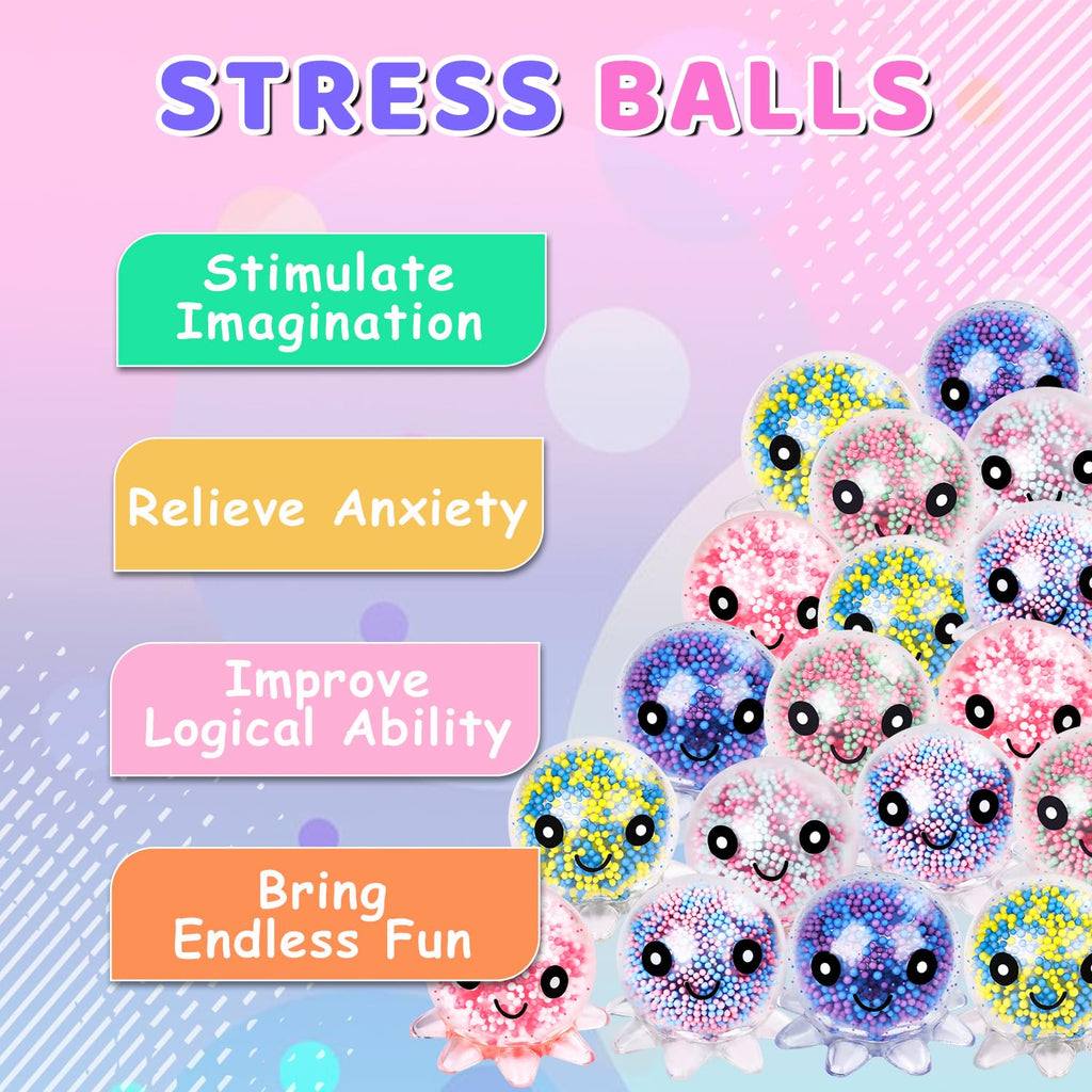 VESPRO 12Pack Fidget Toys Squishy ，Cute Bear Squeeze Ball