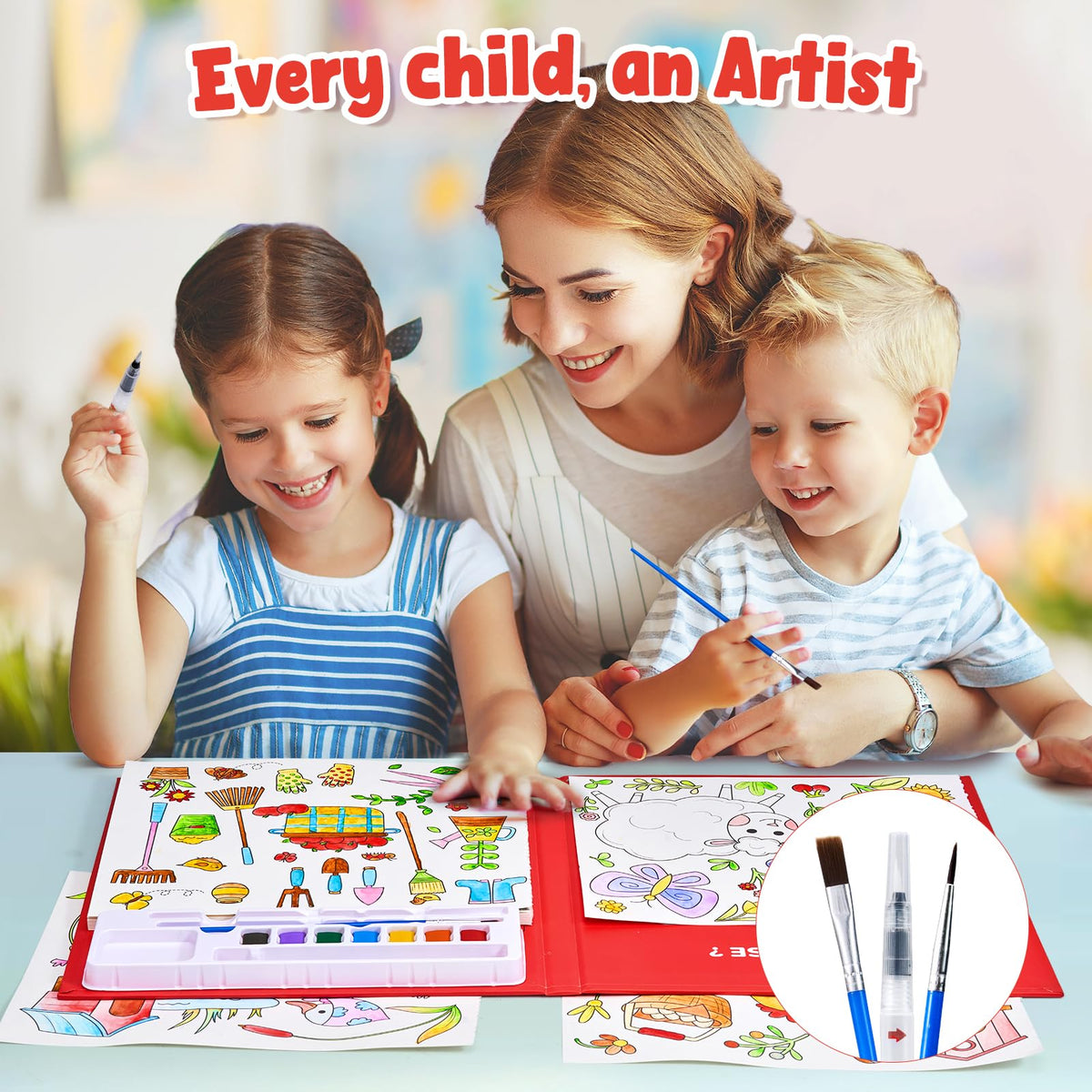 JoyCat Paint with Water Coloring Books for Toddlers (Magical Pony)