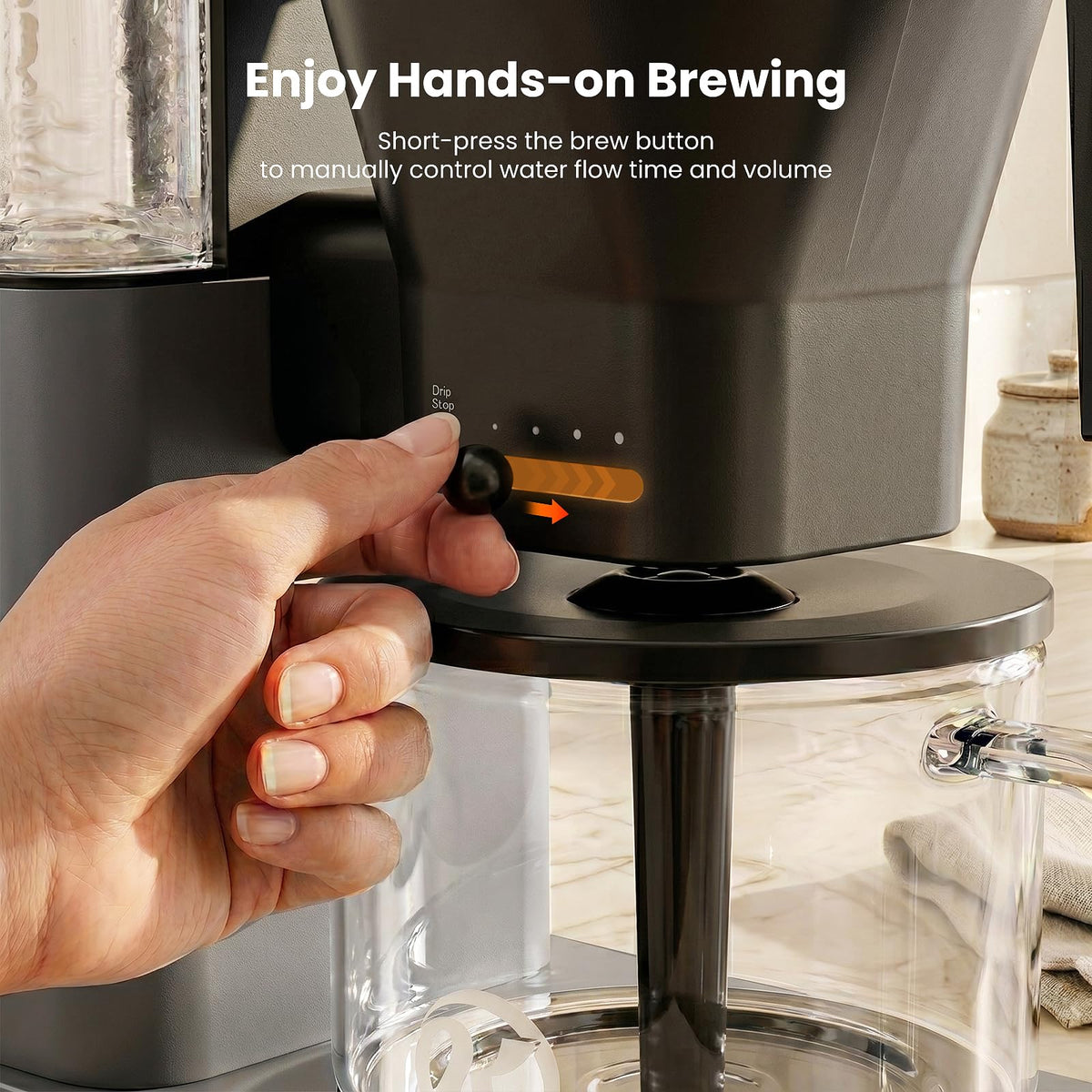 Kismile SCA Certified 8-Cup Coffee Maker, 6-Min Quick Brew, Hot & Cold Brew Coffee Machine, Adjustable Flow Control, Magnetic Anti-Drip, Keep Warm, DIY Manual Mode, Dishwasher Safe, Olive Green