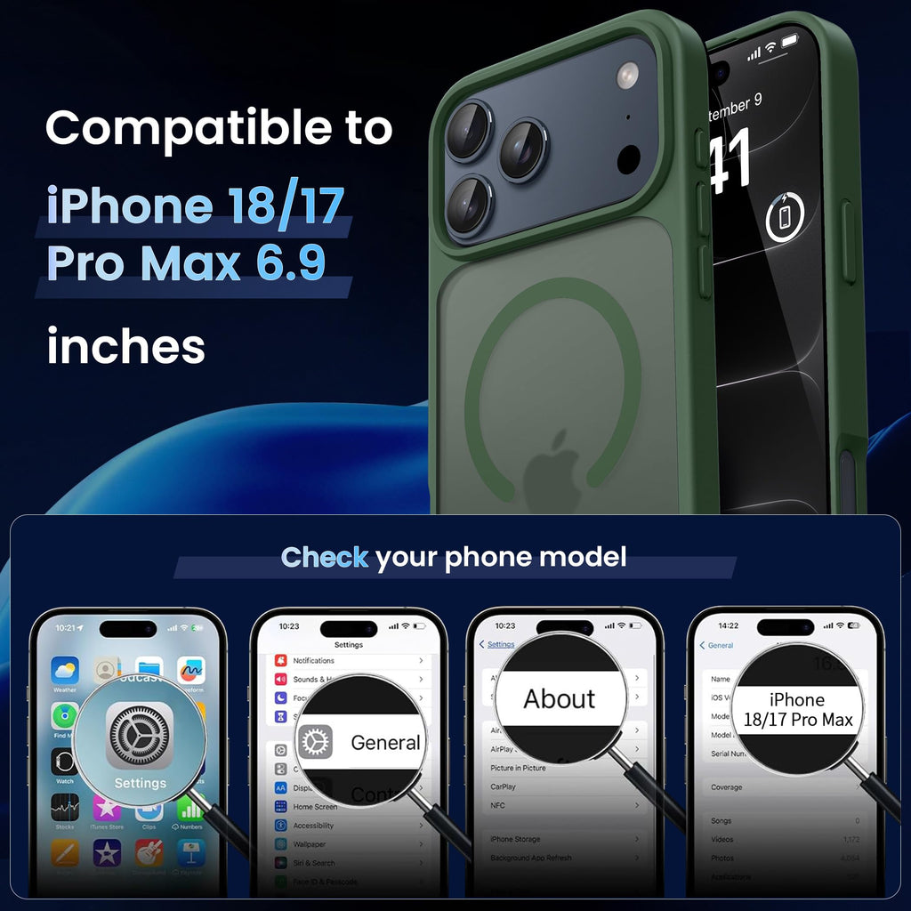 CACOE Magnetic Case for iPhone 13 & iPhone 14 6.1 inch, Matte Black
