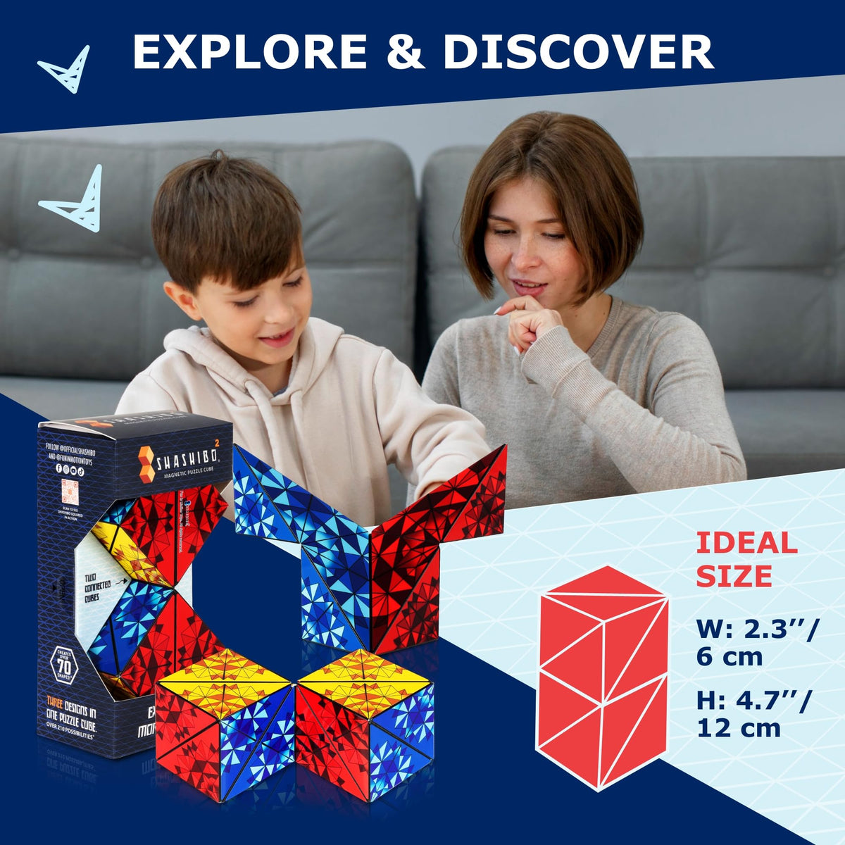Shashibo OCTA Magnetic Puzzle Toy, Stress Relief Fidget Toy