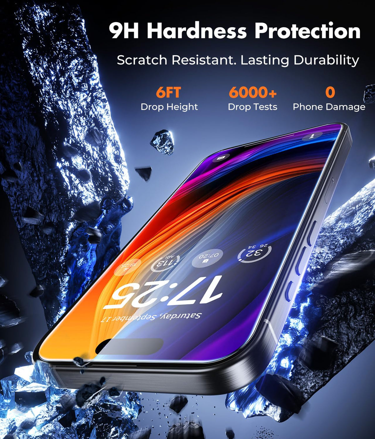 UNBREAKcable 2-Pack Screen Protector for iPhone 17 Pro Tempered Glass
