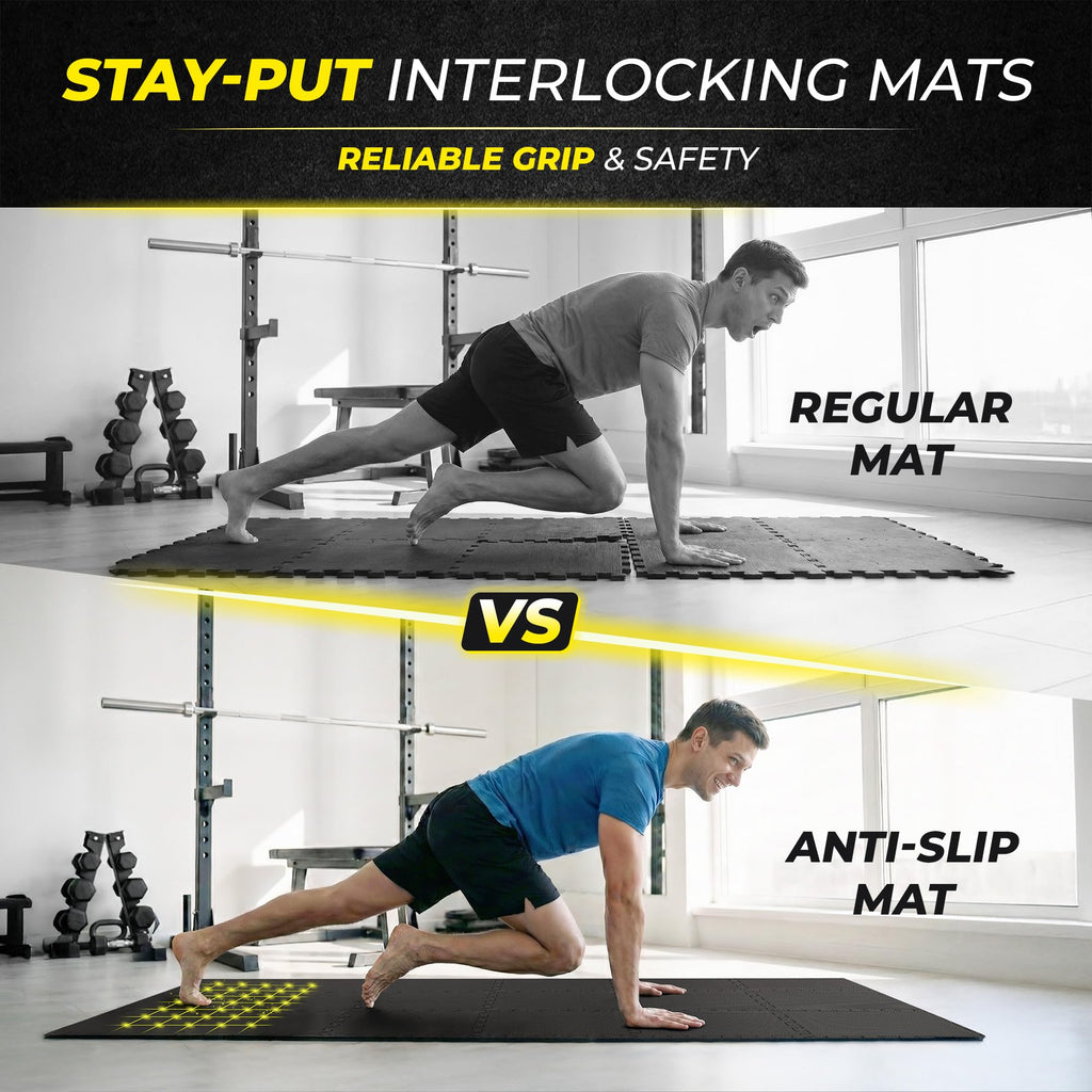bemaxx Gym Mats Set - EVA Interlocking Foam Floor Tiles Workout Mat Puzzle