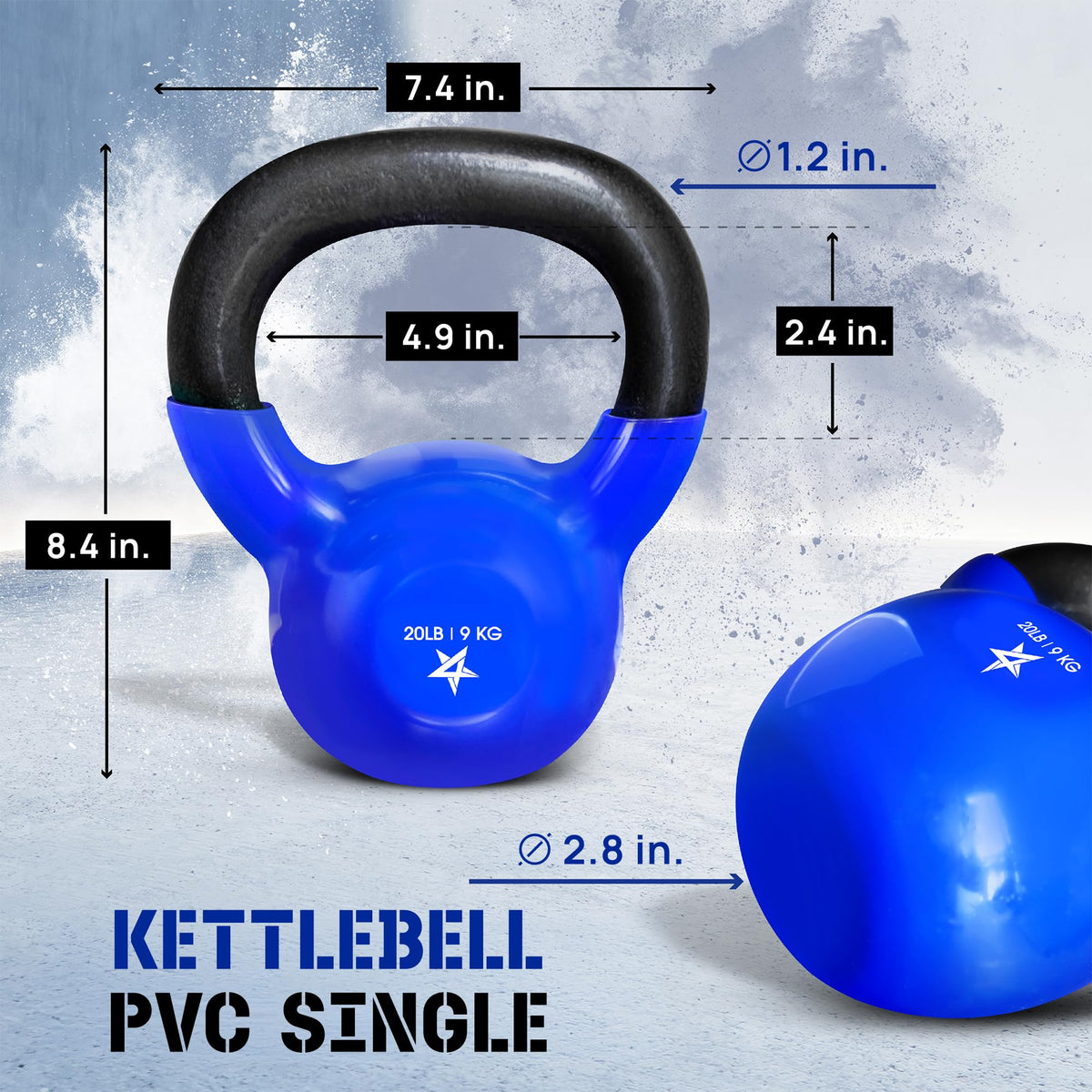 Yes4All Vinyl Kettlebell, 5–100 Lb Strength Training Kettlebell