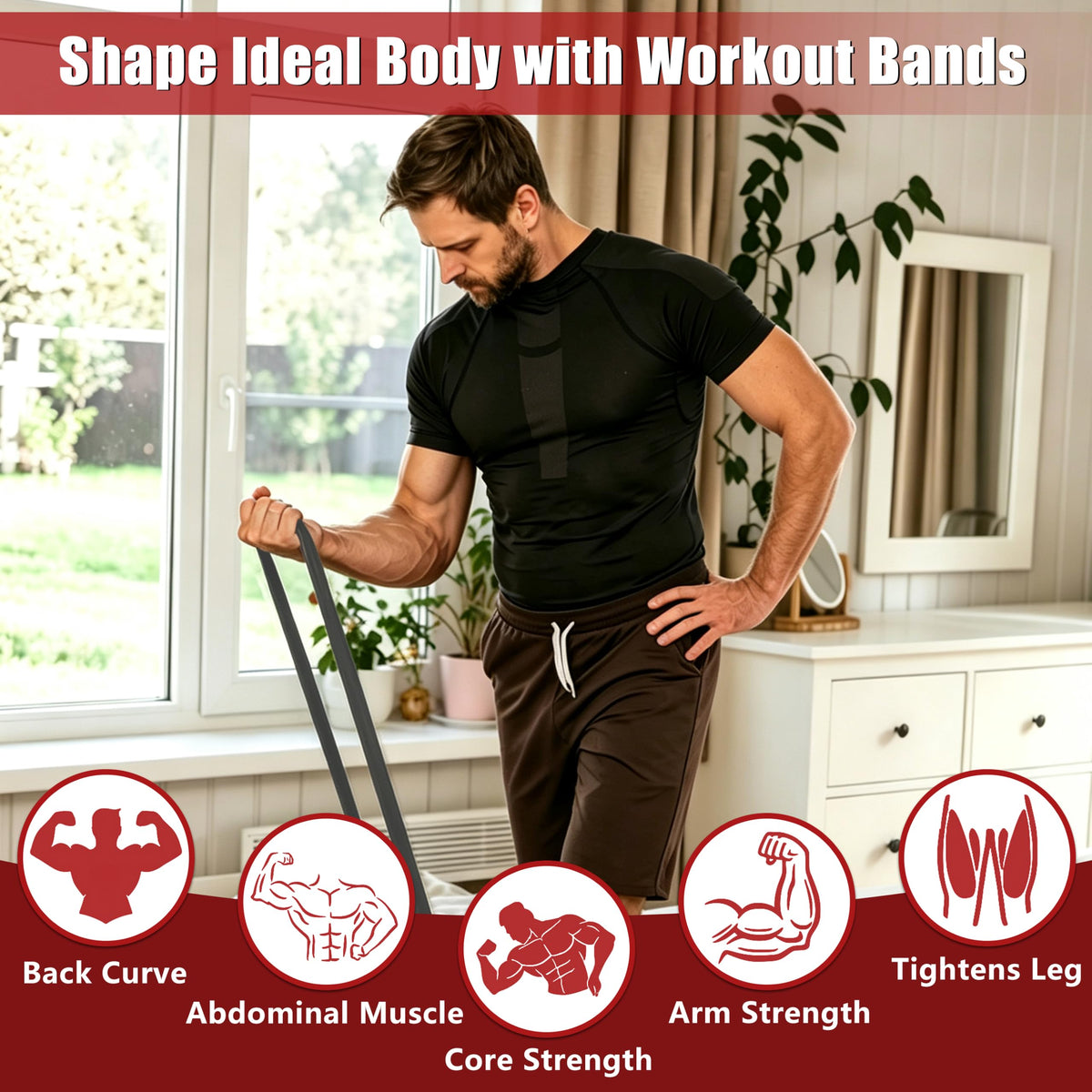 5-Level Resistance Bands for Working Out, Pull Up Assistance Bands