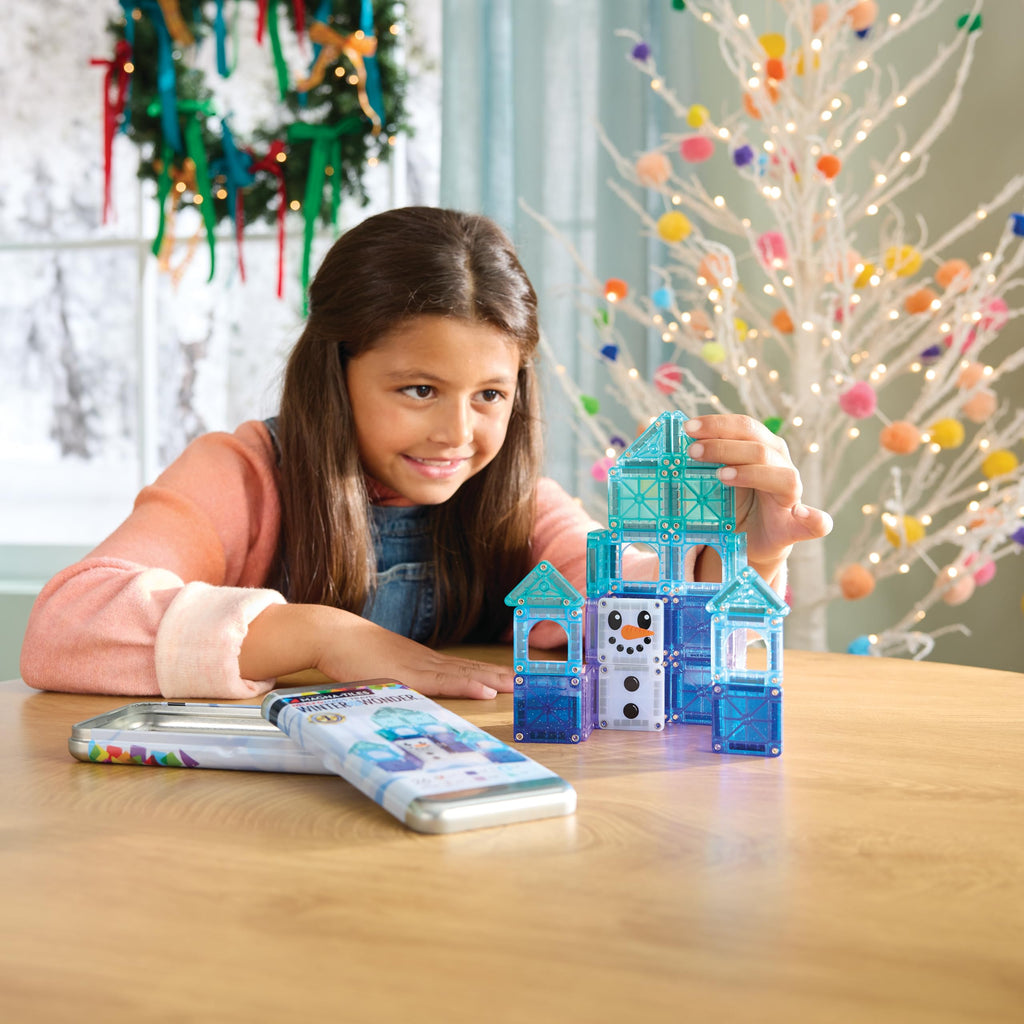 MAGNA-TILES microMAGS 24-Piece Spooky Travel Set, The Original Magnetic Building Brand