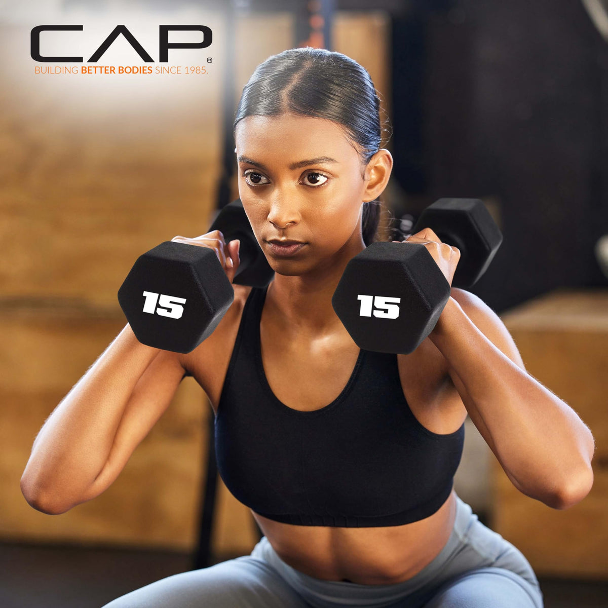 CAP Neoprene Dumbbell Pairs & Sets, Non-Slip Grip, Hex Design