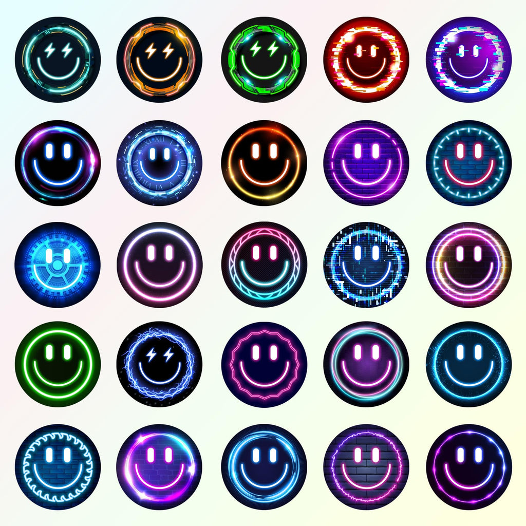 100PCS Smile Neon Stickers