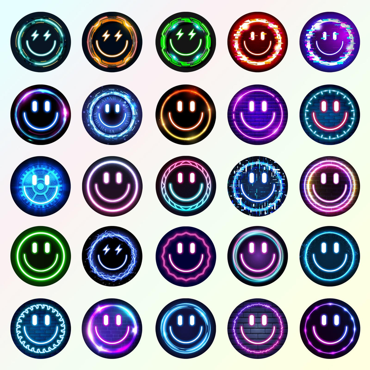 100PCS Smile Neon Stickers