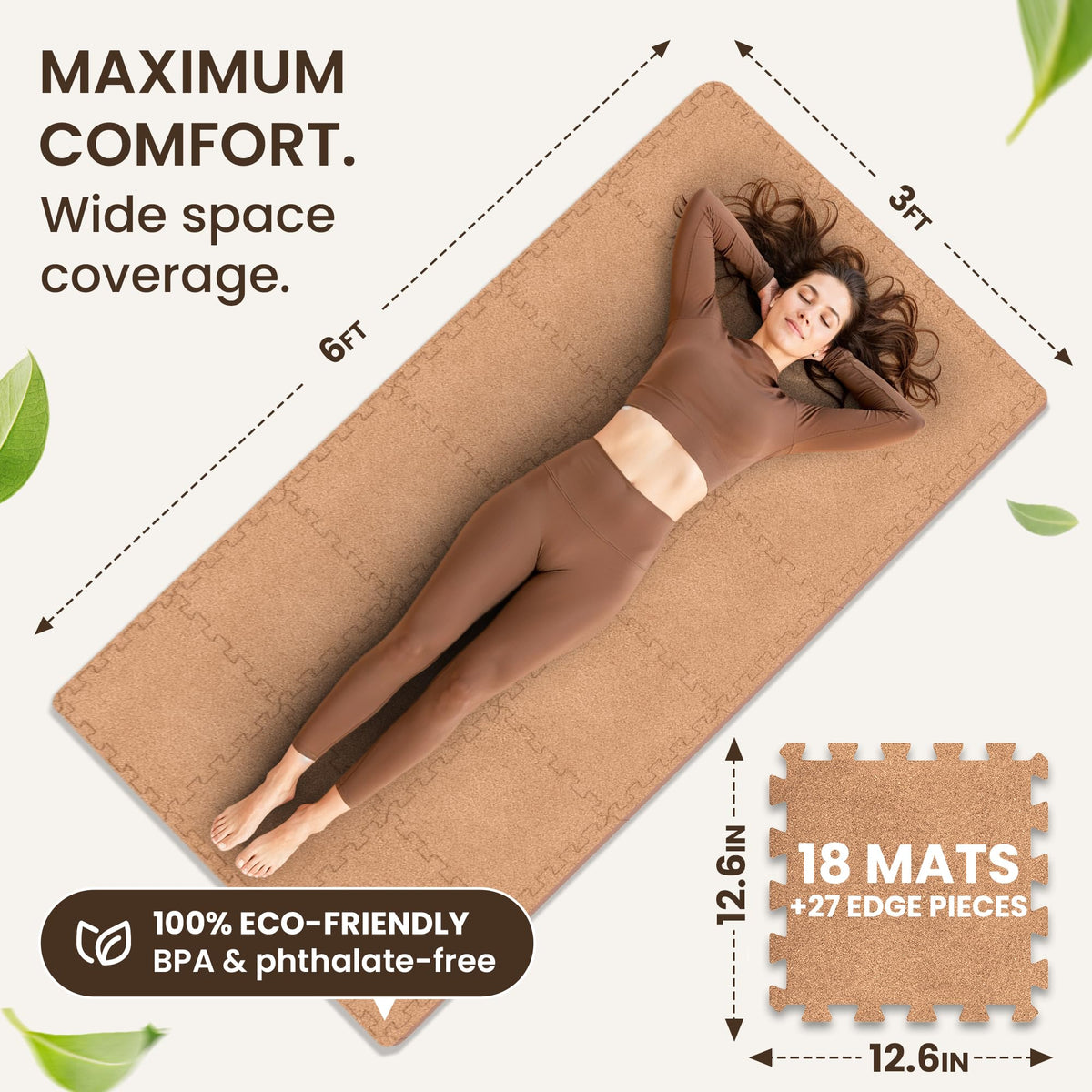 bemaxx Gym Mats Set - EVA Interlocking Foam Floor Tiles Workout Mat Puzzle