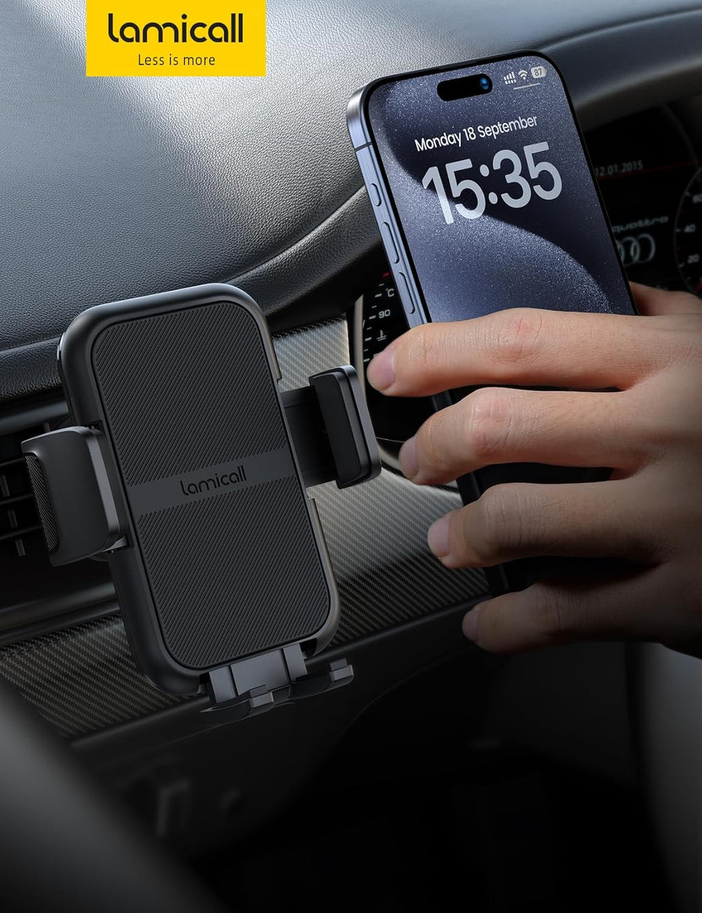 Lamicall 2026 Wider Clamp & Metal Hook Car Phone Holder Vent Accessories