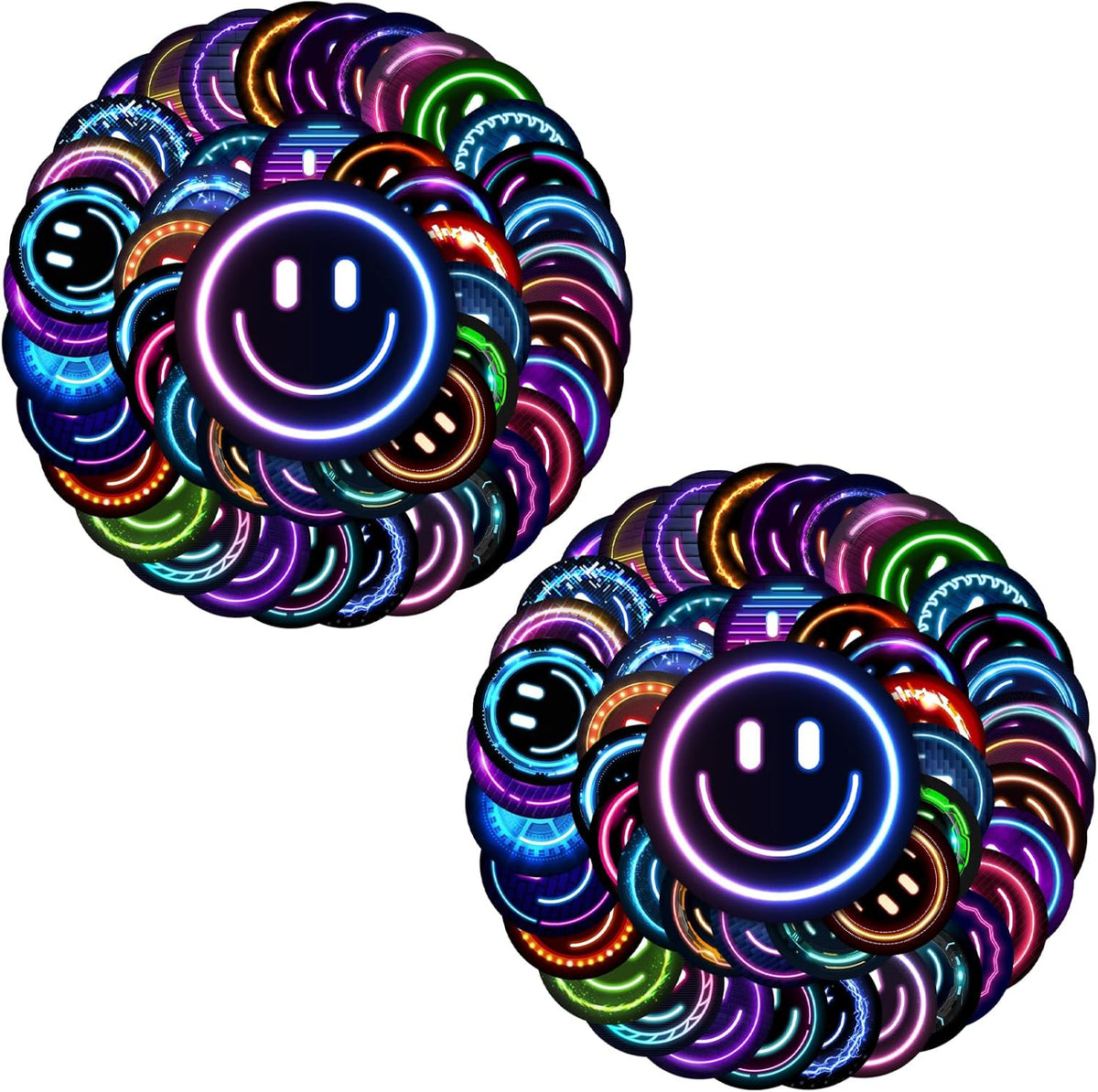 100PCS Smile Neon Stickers