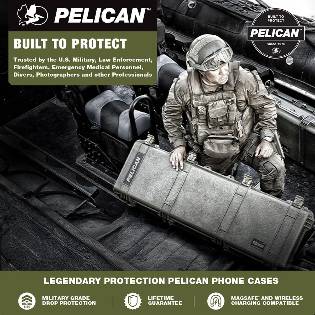 Pelican iPhone 17 Pro Case - MagSafe Phone Case -Ranger Frosted Clear/Black