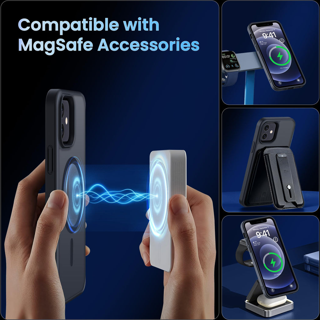 CACOE Magnetic Case for iPhone 13 & iPhone 14 6.1 inch, Matte Black