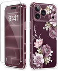 GVIEWIN for iPhone 18 Pro Max Case/17 Pro Max Case Floral Clear Slim Women