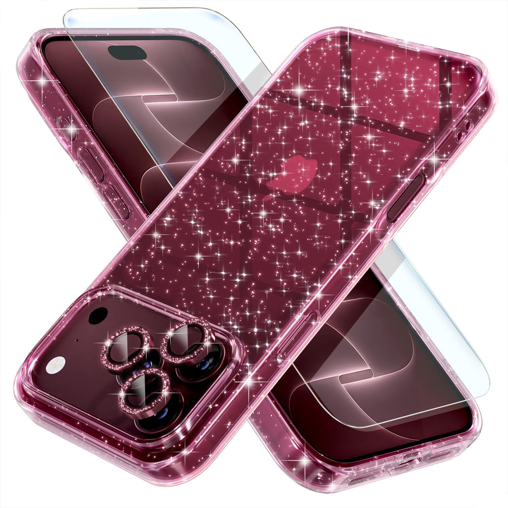 Choiche for iPhone 18 Pro Max Case Clear Women Girly (Glitter Clear)