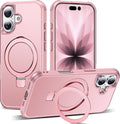 SKYLMW Compatible with iPhone 17 Case with Stand,Rose Gold