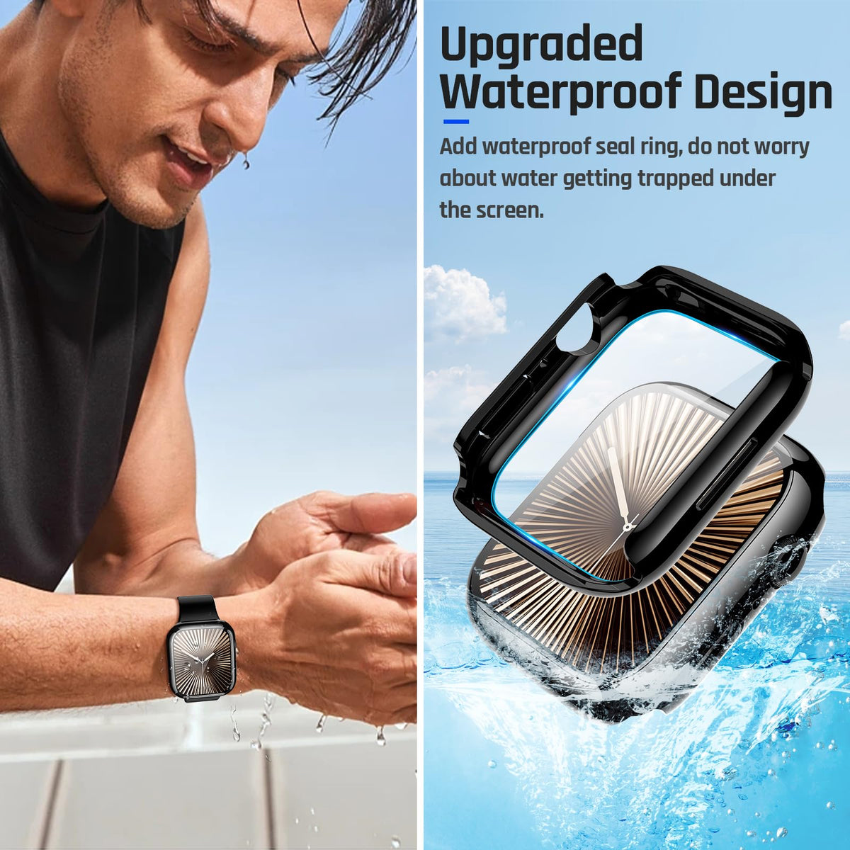 Goton IP67 Waterproof Case with Glass for Apple Watch Series 11/10 46mm