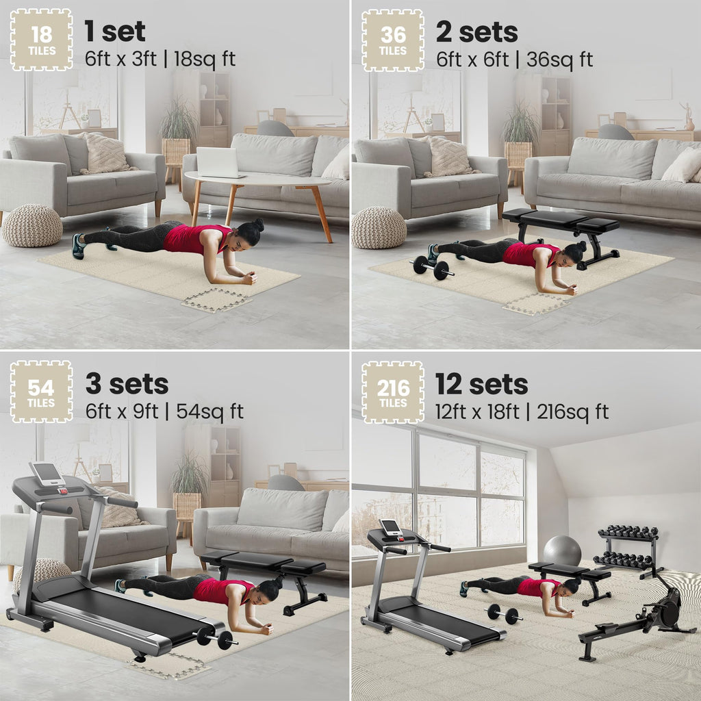 bemaxx Gym Mats Set - EVA Interlocking Foam Floor Tiles Workout Mat Puzzle