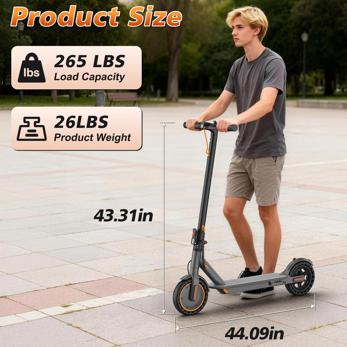 VOLPAM Electric Scooter, 350W/500W Motor, 21/28/40 Miles Long Range