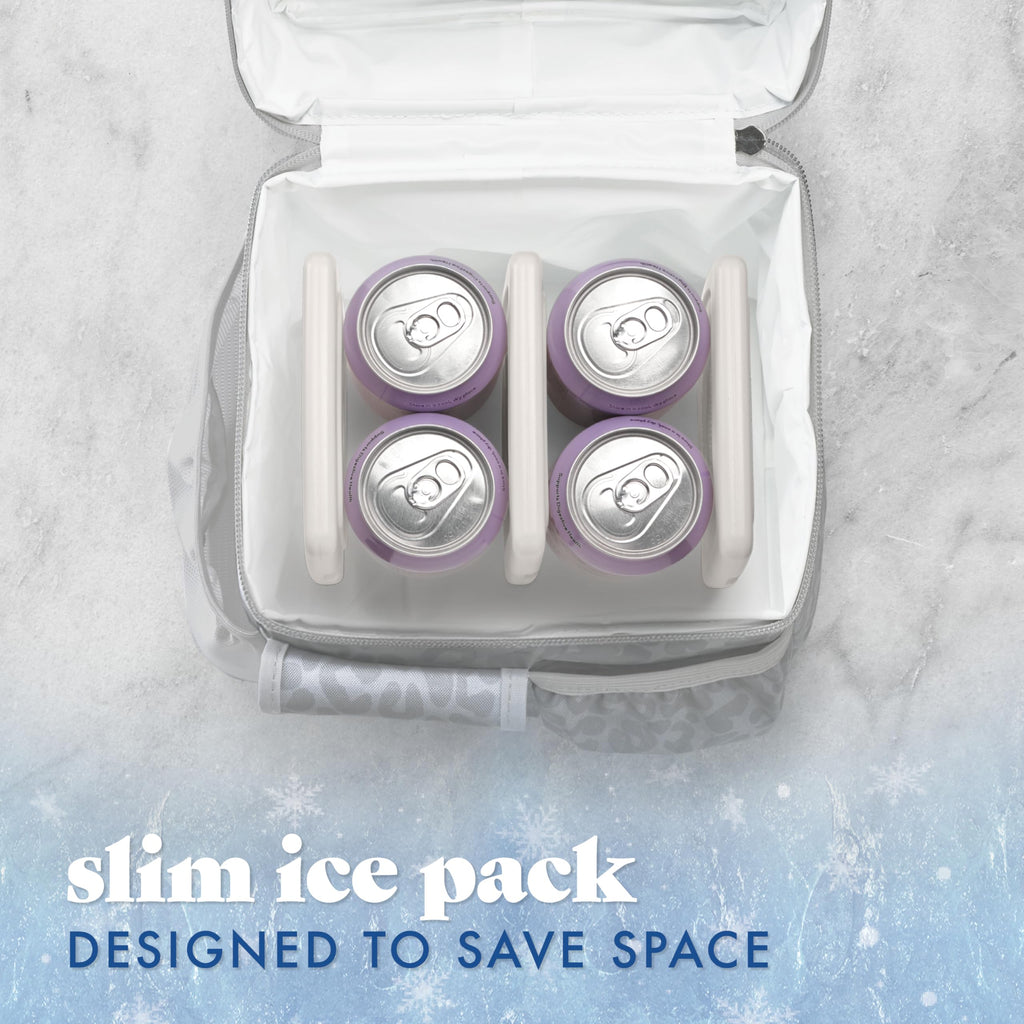 Cool Coolers by Fit & Fresh Slim Ice Packs, Quick Freeze Reusable Ice Packs for Lunch Boxes & Coolers, Long-Lasting, Space Saving Lunch Ice Packs, Blue, 4Pk