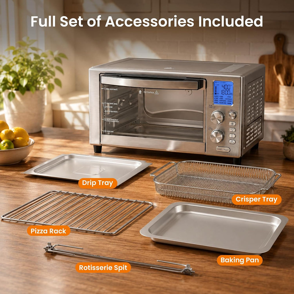 Kismile 12-in-1 Air Fryer Toaster Oven Combo, 23QT Convection Oven