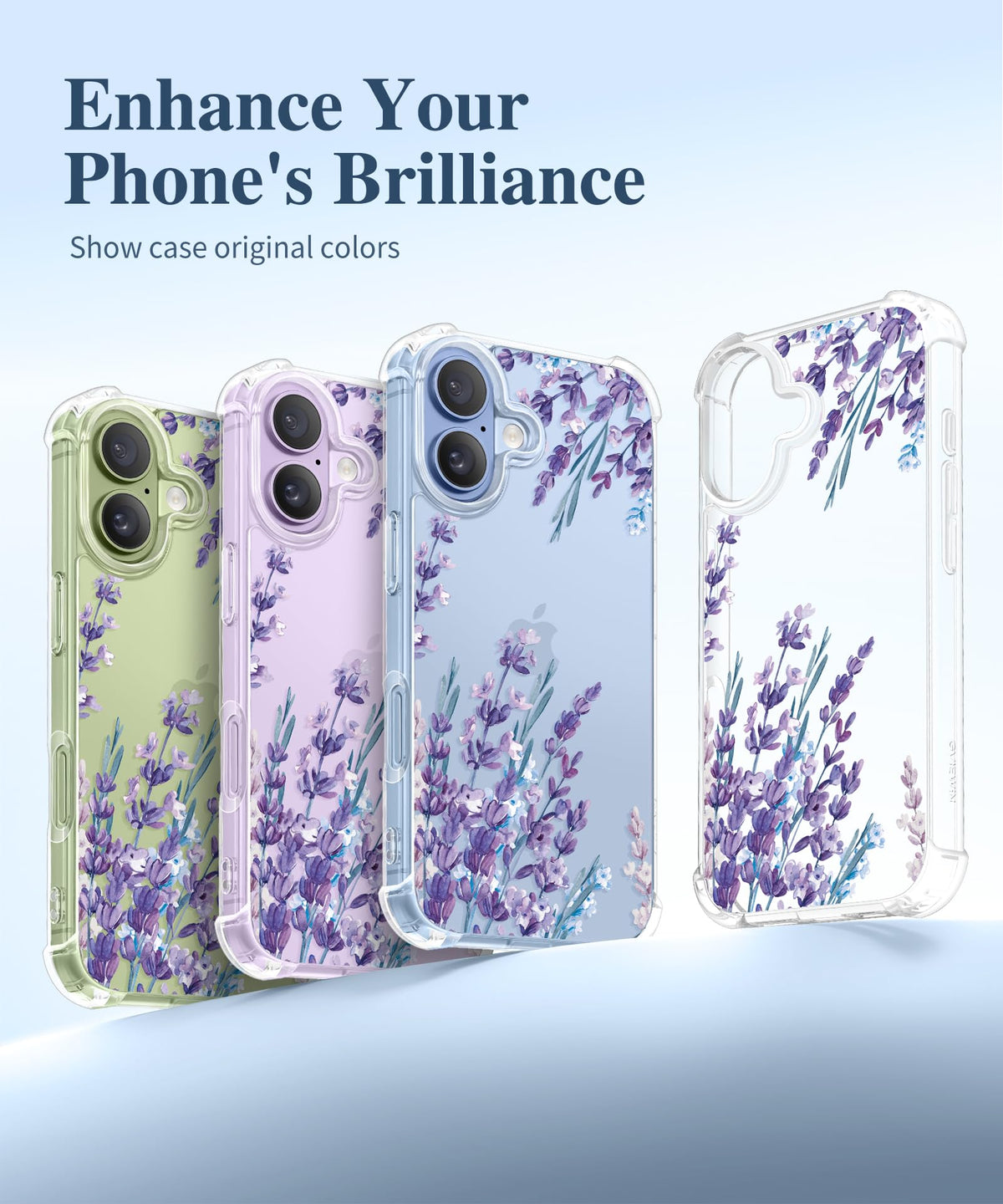 GVIEWIN for iPhone 18 Pro Max Case/17 Pro Max Case Floral Clear Slim Women