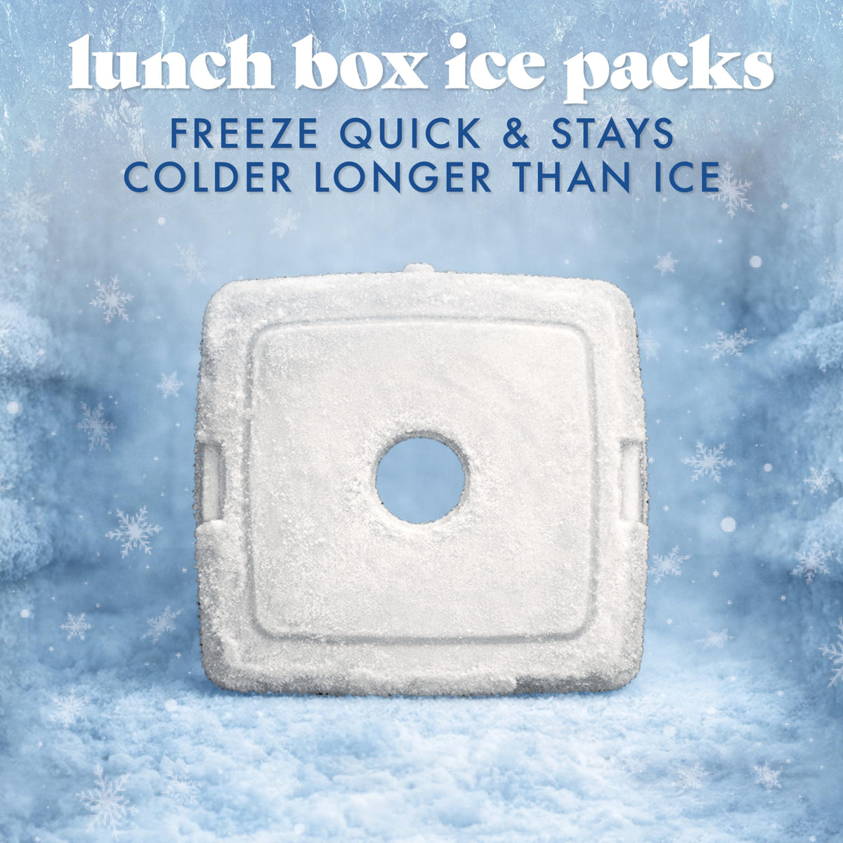 Cool Coolers by Fit & Fresh Slim Ice Packs, Quick Freeze Reusable Ice Packs for Lunch Boxes & Coolers, Long-Lasting, Space Saving Lunch Ice Packs, Blue, 4Pk