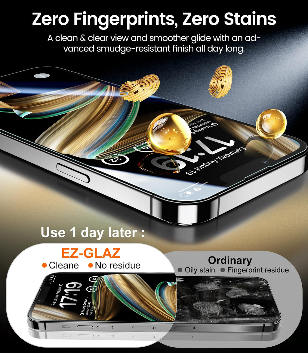 EZ-GLAZ-4 Pack for iPhone 17 Pro Max Screen Protector (6.9") HD Clear