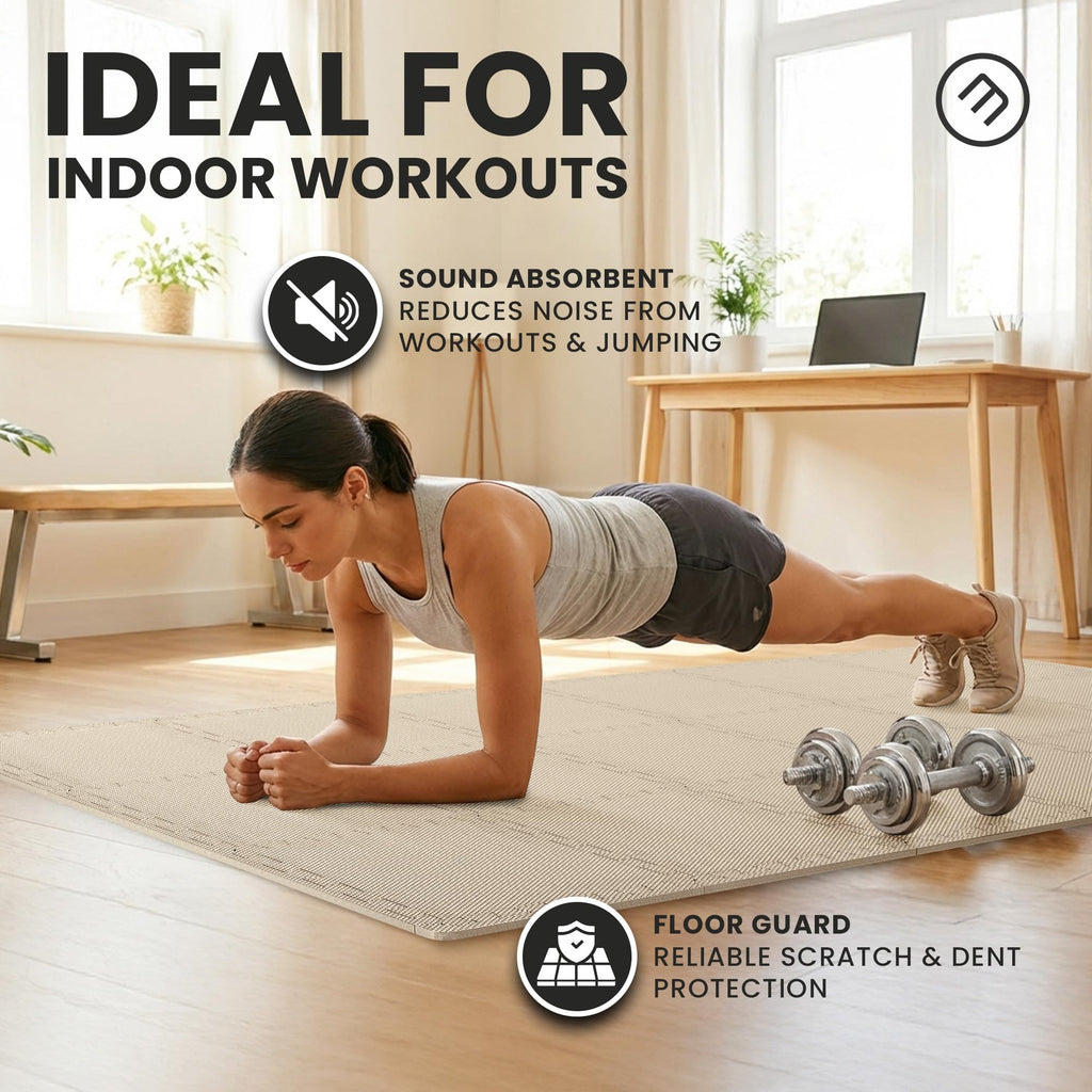 bemaxx Gym Mats Set - EVA Interlocking Foam Floor Tiles Workout Mat Puzzle