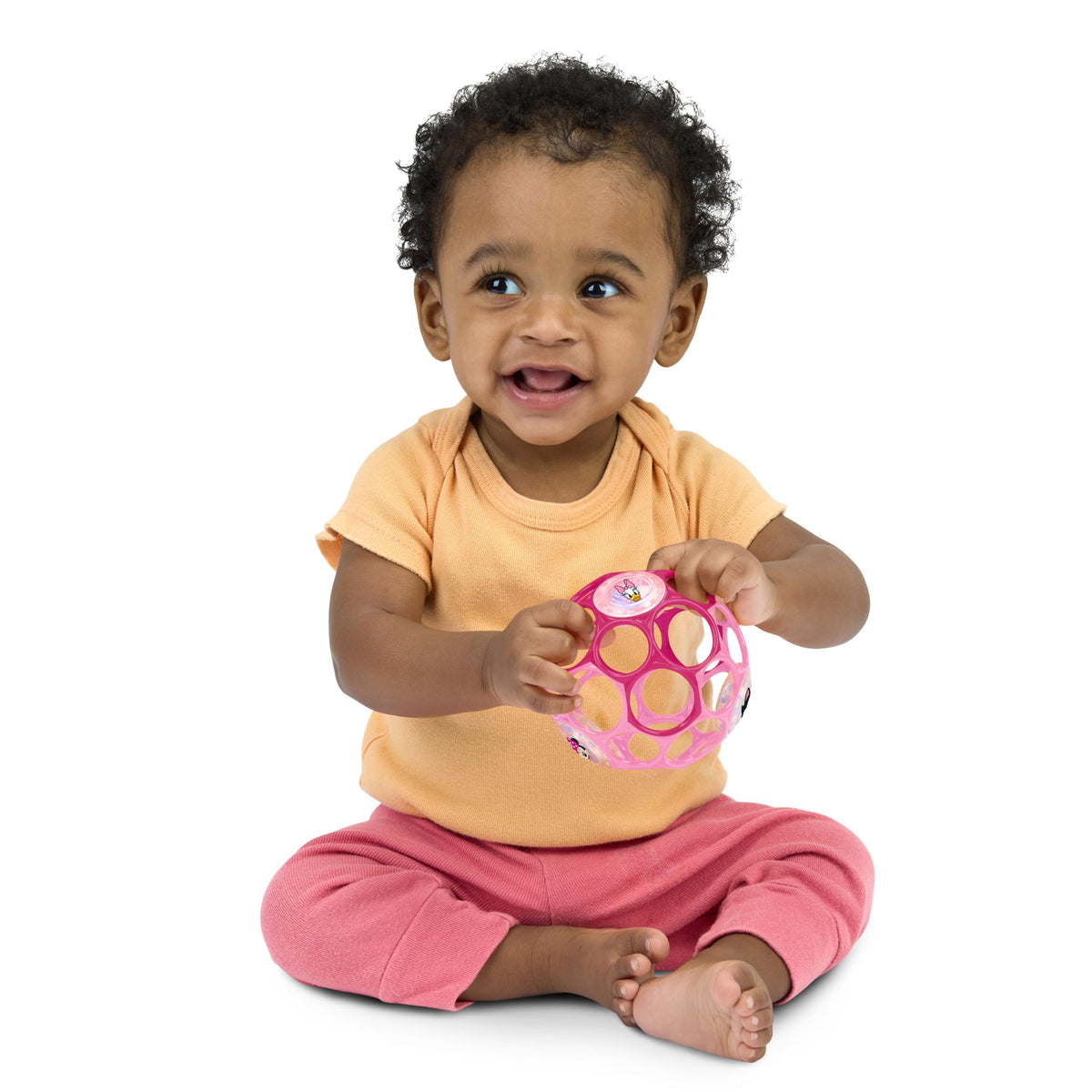 Bright Starts Oball Easy Grasp Classic Ball BPA-Free Infant Toy in Red, Yellow, Green, Blue, Age Newborn and up, 4 Inches
